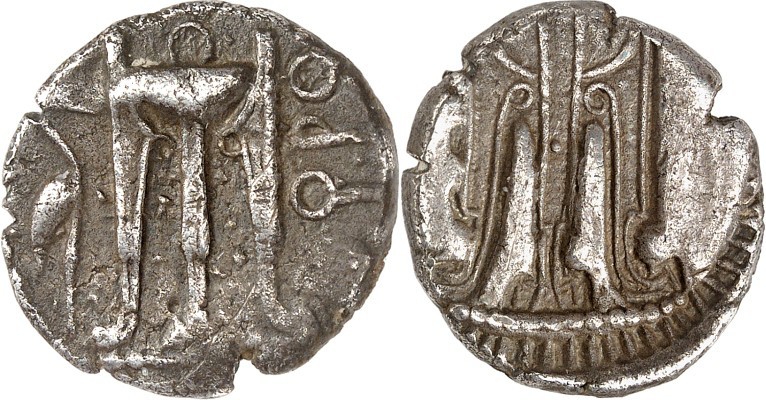 ITALIEN. 
BRUTTION. 
KROTON (Crotone). Stater (510/480 v.Chr.)7,93g. Dreifuß, ...