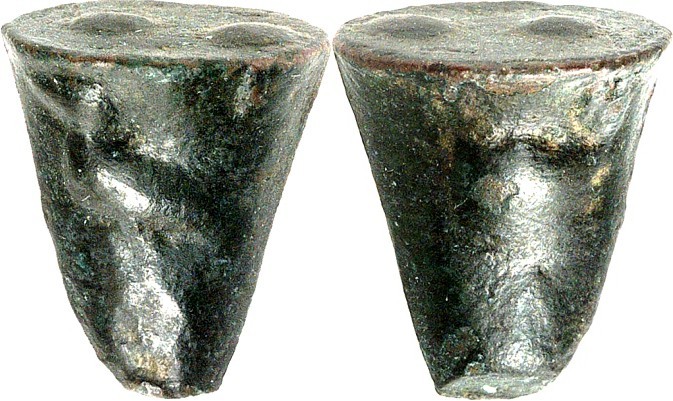 SIZILIEN. 
AKRAGAS (Agrigento). 
AE-Guss Hexas (um 450 v.Chr.) 7,43g, kegelför...