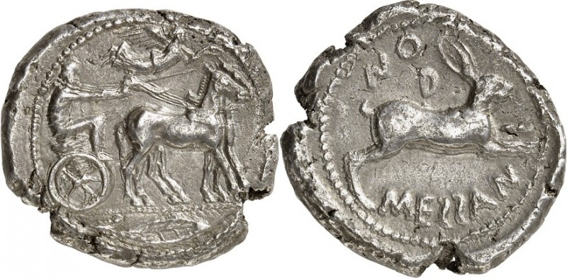 SIZILIEN. 
(D)ZANKLE MESSANA (Messina). 
Tetradrachmon (461/450 v.Chr.) 17,22g...