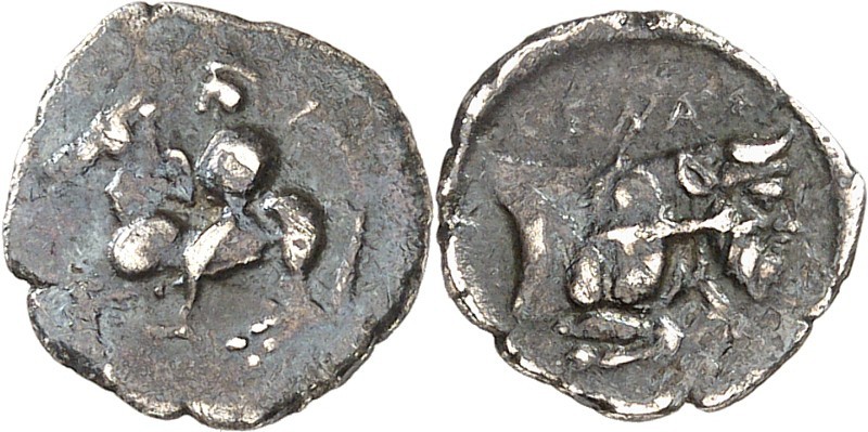 SIZILIEN. 
GELA (Gela). 
Litra (430/425 v.Chr.) 0,73g. Bewaffneter Reiter auf ...