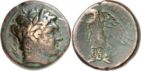 SIZILIEN. 
"MAMERTINOI" IN MESSANA. 
AE-Litra 27mm (288/278 v.Chr.) 16,67g. Kopf des Ares (Mamers) mit Lorbeerkranz n.r., dahinter Bz. Pfeilspitze, ...