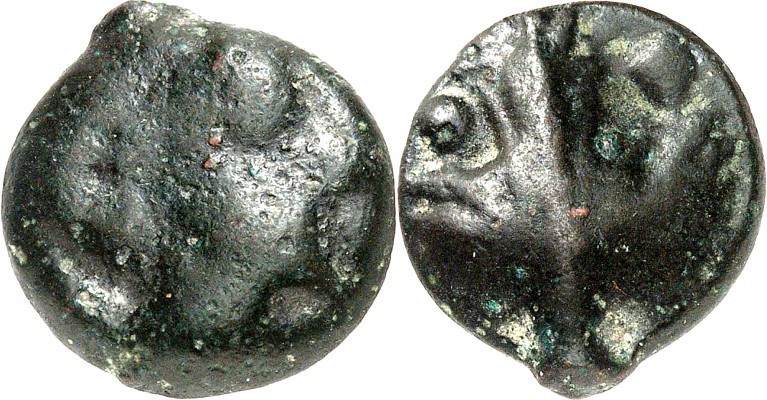 SIZILIEN. 
SELINUS. 
Guss-AE-18x16mm Hexas (415/409 v.Chr.) 6,49g. Selinos-Kop...