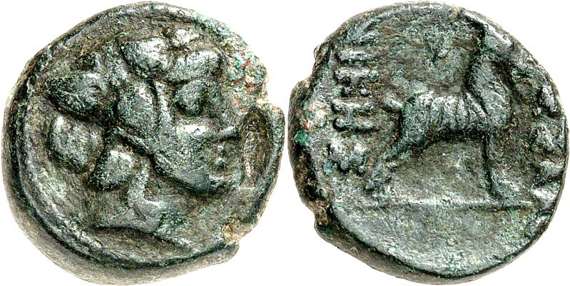 MAKEDONIEN. 
THESSALONIKE (Saloniki). 
AE-Tetrachalkon 18/19mm (168/31 v.Chr.)...