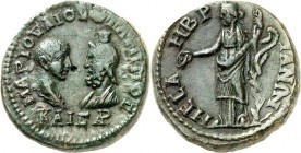 THRAKIEN. 
MESEMBRIA (Nesebar). 
Philippus II. Caesar 244-247. AE-Pentassarion 25mm 11,49g. Caesar- u. Sarapisbüste MAP IOU LIOC FILIPP O-C - KAICA-...