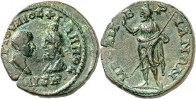 THRAKIEN. 
MESEMBRIA (Nesebar). 
Philippus II. Caesar 244-247. AE-Pentassarion 25mm 11,65g. Caesar- u. Sarapisbüste MAP IOV LIOC FILIPP OC - KAICAP ...