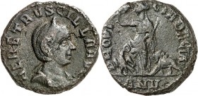 DAKIEN. 
SARMIZEGETUSA (Varhely). 
Herennia Etruscilla, Gemahlin des Traianus Decius 249-251. AE-Sesterz 27mm ("5"&nbsp;= 250/251) 11,87g. Büste in ...