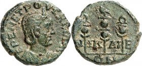 BITHYNIEN. 
NIKAIA (Iznik). 
Herennia Etruscilla, Gemahlin des Trajan Decius. AE-15mm 2,75g.Drapierte Büste mit Diadem n.r. EPENETPOVCK ILLA / NI-KA...