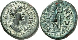 LYDIEN. 
SILANDOS. 
Domitia, Gemahlin des Domitianus 81-96(-126/140). AE-Dichalkon 15/17mm 2,90g. Pallabüste n.r. DOMITIA - AUGOUST-A / C I-LAN-DEWN...