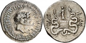 IMPERATORISCHE PRÄGUNGEN. 
MARCUS ANTONIUS mit s.&nbsp;Gemahlin OCTAVIA 40-32 v. Chr. Cistophorus (Trinio) (um 39 v.Chr.) 11,62g, wohl EPHESUS. Beide...