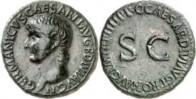 RÖMISCHES KAISERREICH. 
Germanicus, Vater d. Caligula, Bruder d. Claudius 15 v. Chr. -19 n. Chr. AE-As, postum unter Caligula (39/40) 11,98g. Kopf n....