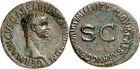 RÖMISCHES KAISERREICH. 
Germanicus, Vater d. Caligula, Bruder d. Claudius 15 v. Chr. -19 n. Chr. AE-As, postum unter Claudius (50/54) 9,29g. Kopf n.r...