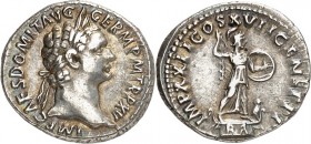 RÖMISCHES KAISERREICH. 
DOMITIANUS, Augustus 81-96. Denar (9.95/9.96) 3,64g. Kopf m. Lkr. n.r. IMP CAES DOMIT AVG - GERM P M TR P XV / IMP XXII COS X...