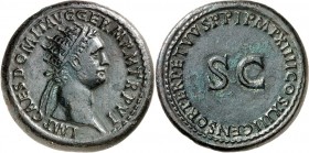 RÖMISCHES KAISERREICH. 
DOMITIANUS, Augustus 81-96. AE-Dupondius (87) 14,6g. Kopf mit Strahlenkrone n.r. IMP CAES DOMIT AVG GERM P&nbsp;M TR&nbsp;P&n...