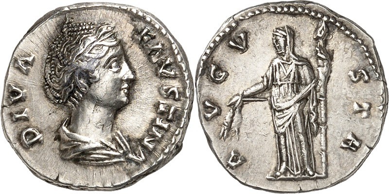 RÖMISCHES KAISERREICH. 
Diva Faustina senior z.Z. Antoninus Pius 141/161. Denar...