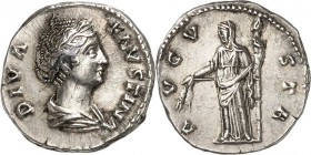 RÖMISCHES KAISERREICH. 
Diva Faustina senior z.Z. Antoninus Pius 141/161. Denar 3,60g. Pallabüste n.r. DIVA - FAVSTINA / AVGV-STA Faustina-Ceres steh...