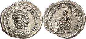RÖMISCHES KAISERREICH. 
Iulia Domna als Mutter des Caracalla 212-217. Denar (216) 3,36g. Pallabüste n.r. IVLIA PIA FELIX AVG&nbsp;/ VENVS GENETRIX Ve...
