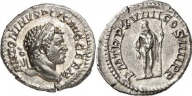 RÖMISCHES KAISERREICH. 
CARACALLA, Augustus 198-217. Denar (216) 3,17g. Kopf m. Lorbeerkranz n.r. ANTONINVS PIVS AVG GERM / P M TR P XVIIII - COS III...