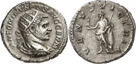 RÖMISCHES KAISERREICH. 
CARACALLA, Augustus 198-217. Antoninian (216) 4,51g. Büste mit Panzer, Paludamentum und Strahlenkrone n.r. ANTONINVS PIVS AVG...