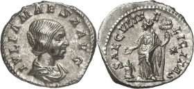 RÖMISCHES KAISERREICH. 
Iulia Maesa, Großmutter des Elagabalus 218-222(+ 225/226). Denar 2,89g. Pallabüste n.r. IVLIA MAESA AVG&nbsp;/ SAECVLI F-E-LI...