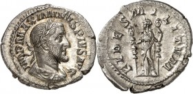 RÖMISCHES KAISERREICH. 
MAXIMINUS I. Thrax 235-238. Denar (235/236) 3,05g. Paludamentbüste m. Lkr. n.r. IMP MAXIMINVS PIVS AVG / FIDES MI-LITVM Fides...