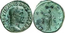 RÖMISCHES KAISERREICH. 
MAXIMINUS I. Thrax 235-238. AE-Sesterz (236/237) 19,91g. Paludamentbüste m. Lkr. n.r. MAXIMINVS PIVS AVG GERM / PAX - AVGVSTI...