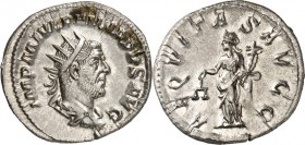 RÖMISCHES KAISERREICH. 
PHILIPPUS I. Arabs 244-249. Antoninian (245/247) 3,38g, Antiochia. Panzerbüste mit Strahlenkrone n. l. IMP M IVL PHILIP PVS A...