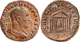 RÖMISCHES KAISERREICH. 
PHILIPPUS I. Arabs 244-249. AE-Sesterz (248/249) 18,23g. Paludamentbüste m. Lkr. n.r. IMP M IVL PHILIPPVS AVG / SAECVLVM - NO...