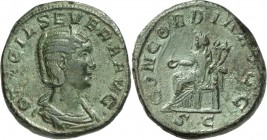 RÖMISCHES KAISERREICH. 
Otacilia Severa, Gemahlin des Philippus I. 244-249. AE-Sesterz (248/249) 19,76g. Pallabüste m. Diadem n.r. OTACIL SEVERA AVG ...