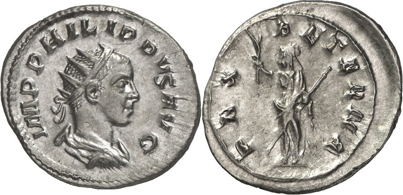 RÖMISCHES KAISERREICH. 
PHILIPPUS II., Augustus 247-249. Antoninian (247) 4,44g...