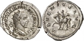 RÖMISCHES KAISERREICH. 
TRAIANUS DECIUS 249-251. Antoninian 4,48g. Paludamentbüste m. Strkr. n.r. IMP C M Q TRAIANVS DECIVS AVG / ADVENTVS AVG Decius...