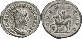 RÖMISCHES KAISERREICH. 
TRAIANUS DECIUS 249-251. Antoninian 5,04g. Paludamentbüste m. Strkr. n.r. IMP C M Q TRAIANVS DECIVS AVG / ADVENTVS AVG Decius...