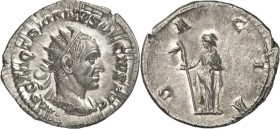 RÖMISCHES KAISERREICH. 
TRAIANUS DECIUS 249-251. Antoninian 3,39g. Paludamentbüste m. Strkr. n.r. IMP C M Q TRAIANVS DECIVS AVG / D-A C I A Dacia ste...