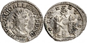 RÖMISCHES KAISERREICH. 
GALLIENUS z.Z. Valerianus I. 253-260. Bi-Antoninian (256/260) 3,57g, Samosata. Paludamentbüste m. Strkr. n.r. IMP C P LIC GAL...