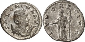 RÖMISCHES KAISERREICH. 
Salonina, Gemahlin des Gallienus 253-268. Antoninian (253/260) 3,23g, Rom. Pallabüste m. Diadem auf Mondsichel n.r. SALONI-NA...