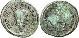 RÖMISCHES KAISERREICH. 
CLAUDIUS II. Gothicus 268-270. AE-Antoninian 3,23g, Cyzikus. Büste mit Strahlenkrone n. r. IMP CLAVDIVS P F AVG / VICTORIA-E ...