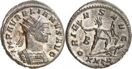 RÖMISCHES KAISERREICH. 
AURELIANUS 270-275. Bi-Antoninian (273) 3,99g, Rom, 2. Offizin. Büste mit Panzer und Strahlenkrone n.r. IMP AVRELIANVS AVG / ...
