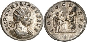 RÖMISCHES KAISERREICH. 
AURELIANUS 270-275. AE-Antoninian (271) 3,52g, Cyzicus, 1. Offizin. Panzerbüste mit Strahlenkrone n. r. IMP AVRELIANVS AVG / ...