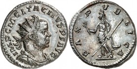 RÖMISCHES KAISERREICH. 
TACITUS 275-276. Bi-Antoninian (275) 3,51g, Lyon. Paludamentbüste m. Strkr. n.r. IMP C M CL TACITVS P F AVG / PAX PVBLICA Pax...