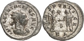 RÖMISCHES KAISERREICH. 
TACITUS 275-276. Bi-Antoninian 3,89g, Cyzikus, 2. Off. Paludamentbüste m. Strkr. n.r. IMP CM CL TACITVS AVG / SPE-S PVBLICA V...