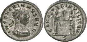 RÖMISCHES KAISERREICH. 
FLORIANUS 276. Bi-Antoninian 4,45g, Cyzicus, 2. Off. Paludamentbüste m. Strkr. n.r. IMP FLORIANVS AVG / CONC-ORDIA MILITVM Vi...