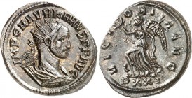 RÖMISCHES KAISERREICH. 
CARUS 282-283. AE-Antoninian 4,15g, Ticinum,1. Off. Paludamentbüste m. Strkr. n.r. IMP C M AVR KARVS P F AVG / VICTORIA AVG V...