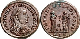 RÖMISCHES KAISERREICH. 
DIOCLETIANUS Iovius, Senior Aug. 305-313. AE-Follis 24mm (308/310) 6,04g, Alexandria, 5.&nbsp;Off. Consularisbüste m. Lkr. n....