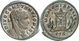 RÖMISCHES KAISERREICH. 
Divus Constantius z.Z. Constantin&nbsp;I. / Maxentius 307-308. AE-Follis 25/26mm (307/308) 6,28g, Trier, 1.Offizin. Büste in ...