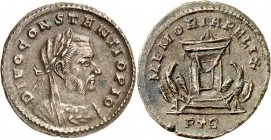 RÖMISCHES KAISERREICH. 
Divus Constantius z.Z. Constantin&nbsp;I. / Maxentius 307-308. AE-Follis 25mm (307/308) 6,39g, Trier, 1.Offizin. Büste in Tra...