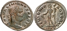 RÖMISCHES KAISERREICH. 
MAXIMIANUS II. GALERIUS Augustus 305-311. Bi-Follis 24/27mm (308/309) 6,06g, Cyzicus, 2.&nbsp;Off. Kopf m. Lkr. n.r. GAL MAXI...