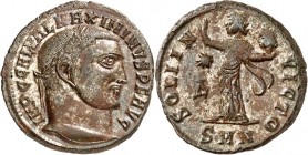 RÖMISCHES KAISERREICH. 
MAXIMINUS II. Daia, Augustus 310-313. AE-Follis 21/20mm (312) 4,53g, Nicomedia, 4. Off. Kopf m. Lkr. n.r. IMP C GAL VAL MAXIM...