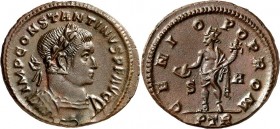 RÖMISCHES KAISERREICH. 
CONSTANTINUS I. der Große, Augustus 306(310)-337. AE-Follis 26/25mm (307/308) 7,01g, Trier, 1. Off. Panzerbüste m. Lkr. n.r. ...