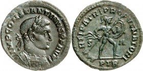 RÖMISCHES KAISERREICH. 
CONSTANTINUS I. der Große, Augustus 306(310)-337. AE-Follis 25/26mm (307/308) 5,93g, Trier, 1.&nbsp;Off. Panzerbüste m. Lkr. ...