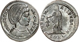 RÖMISCHES KAISERREICH. 
Helena (Hl.), Mutter von Constantinus I. +329. AE-Follis 18mm (324/325) 2,85g, Trier, 2. Offizin. Büste mit Palla und Diadem ...