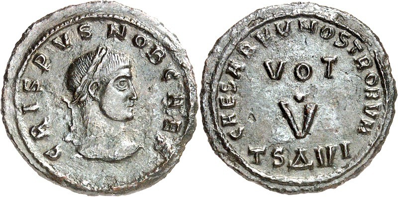 RÖMISCHES KAISERREICH. 
Crispus Caesar 317-326. AE-Follis 20mm (320) 2,41g, The...